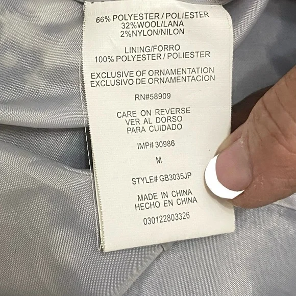 GB Plaid Pea Coat Double Breasted Outerwear Women’s M - Picture 5 of 9